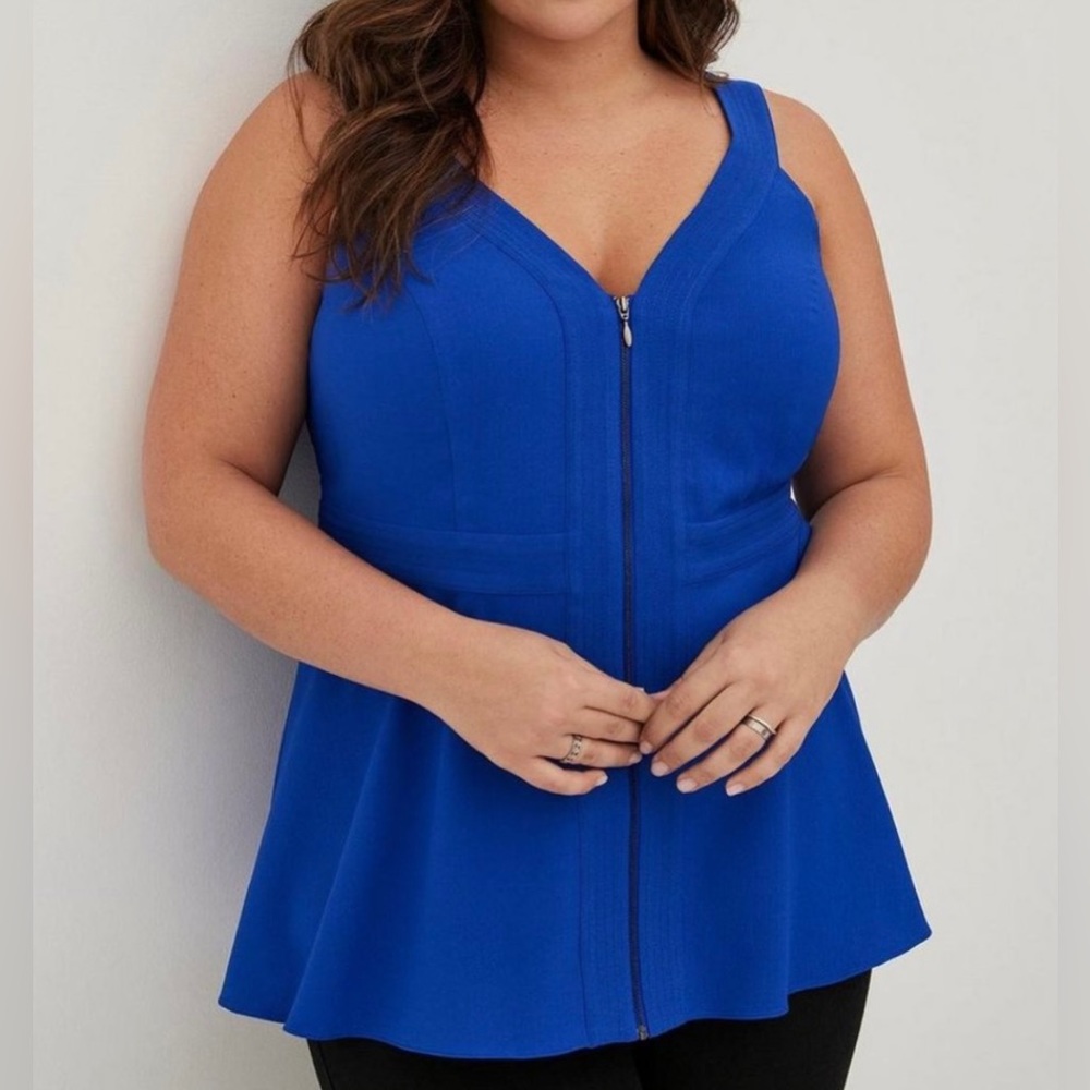 Torrid Electric Blue Zip Tank Top Size 6X